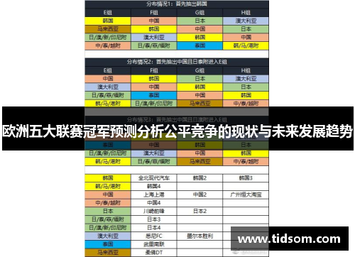 欧洲五大联赛冠军预测分析公平竞争的现状与未来发展趋势